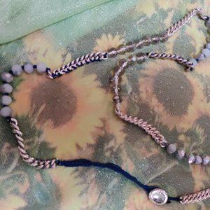 Chloe + Isabel necklace Crystal Beads Rope Silver Sparkle Long